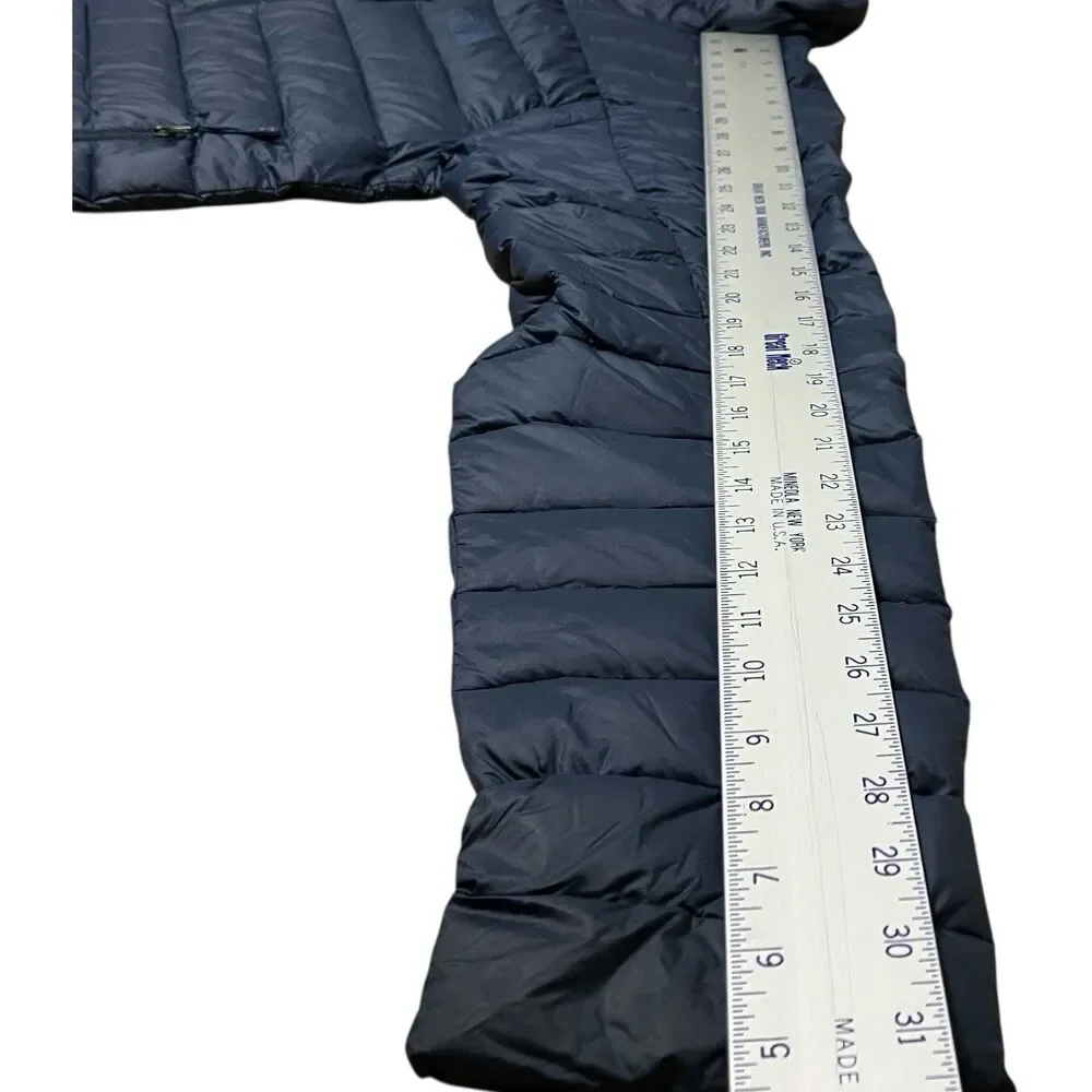 The North Face 800 Down Puffer Jacket Mens L Navy Blue Full Zip Lightweight READ